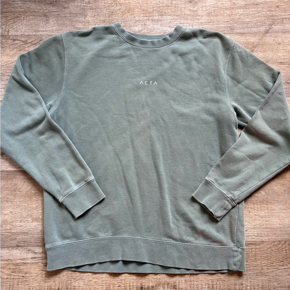 Green Crewneck Sweatshirt with Relaxed Fit